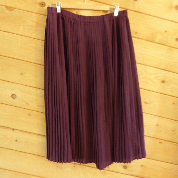 Eileen Fisher Purple Waistband Pull On Midi Long Micro Pleated Skirt NWT NEW 10 - Picture 8 of 15